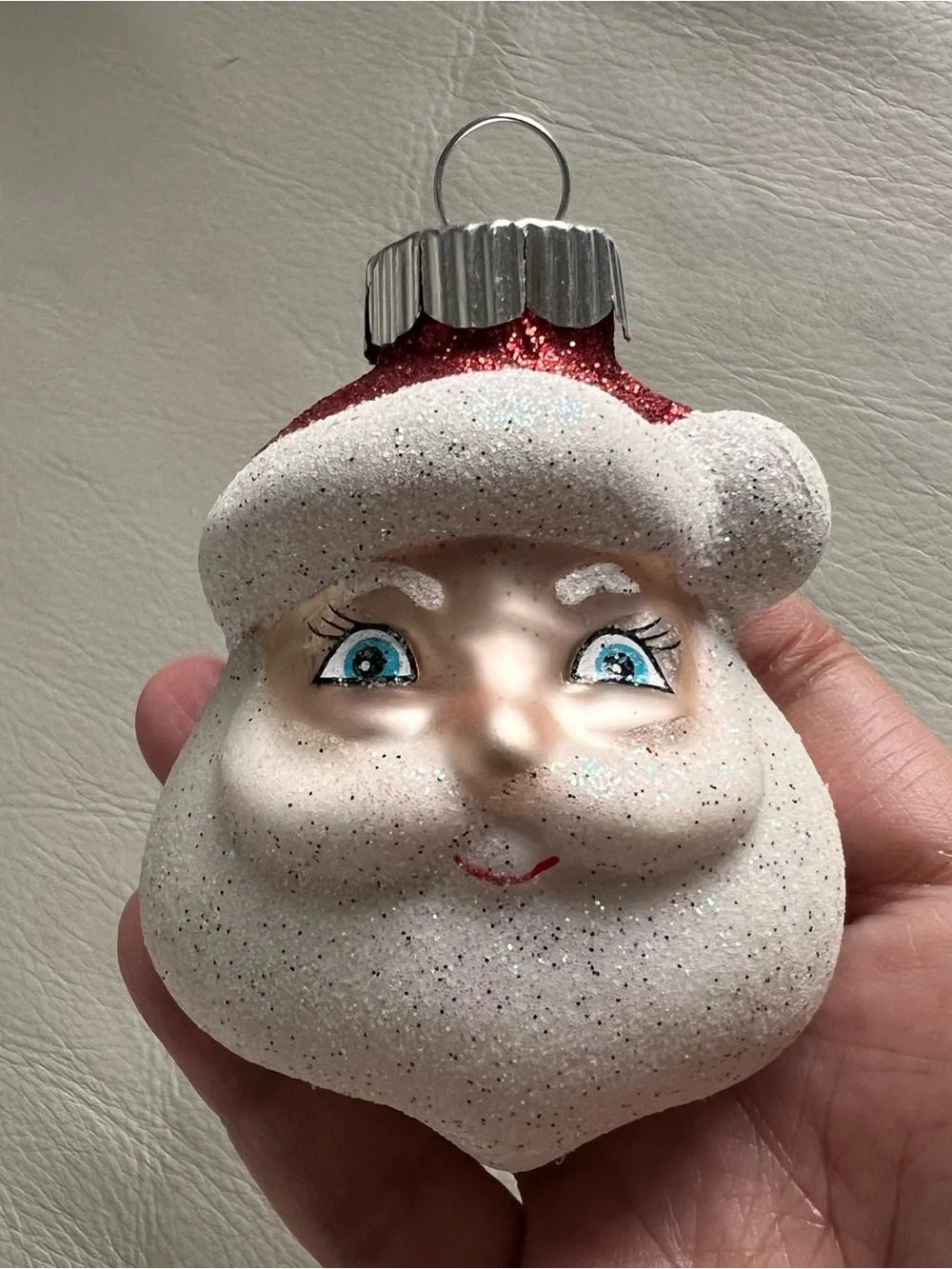 Radko Shiny Brite Holiday Santa Face Hanging Ornament